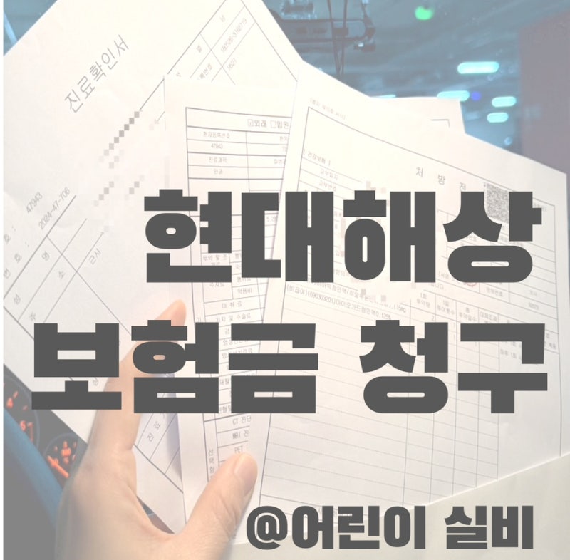현대해상 보험금 청구 서류 어린이 실비 어플 실손의료보험 실손24