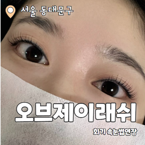  오브제이래쉬 : 펌포인트 연장으로 또렷하게 회기속눈썹연장 후기