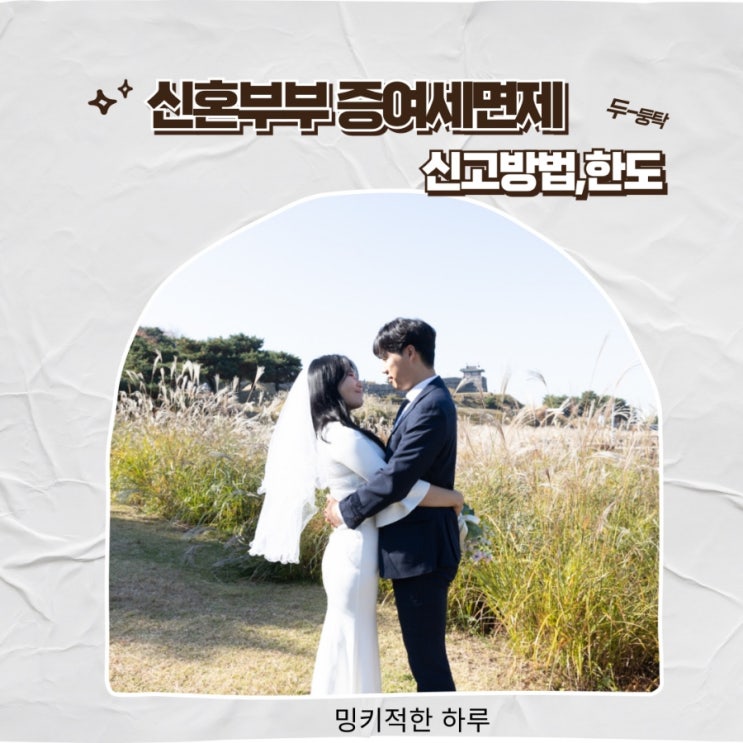  신혼부부 증여세 면제 신고 방법 전부알려드림  feat세무서 언니
