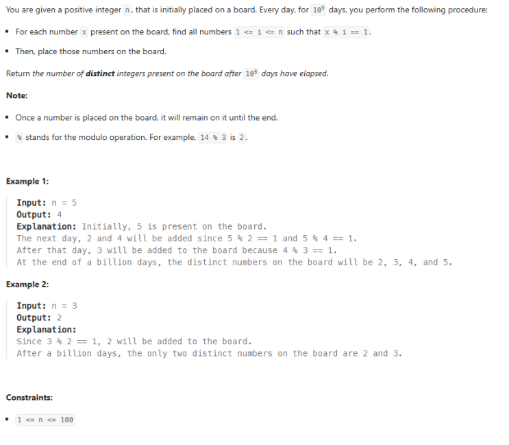  JAVA_LeetCode 2549_Count Distinct Numbers on Board