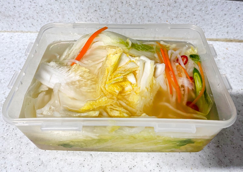 아이들 먹는 김치 물김치 국내산 백김치 남은 백김치 국물 활용법