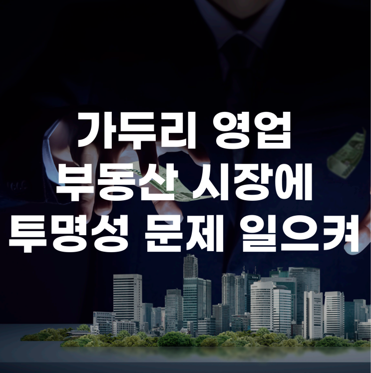  가두리 영업 부동산 시장에 투명성 문제 불러 일으켜