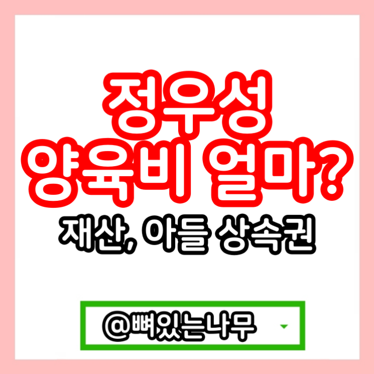 <b>정우성</b> 양육비 얼마 재산 양육비 산정 기준표(+<b>문가비</b> 아들... 