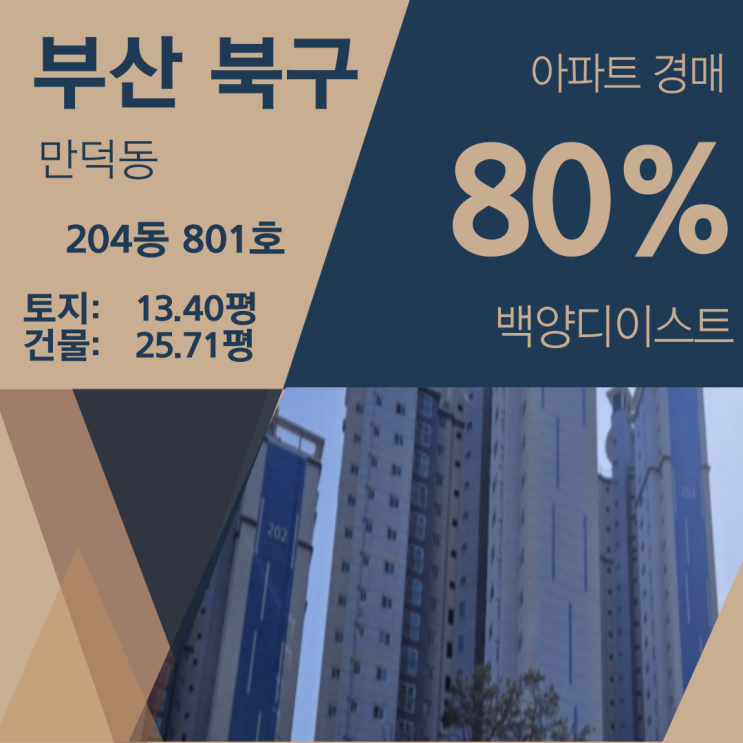 부산 북구 만덕동 백양 디이스트 아파트 경매 [80%_2억 5900]