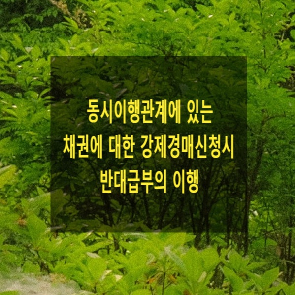  동시이행관계에 있는 채권에 대한 강제경매신청 시 반대급부의 이행