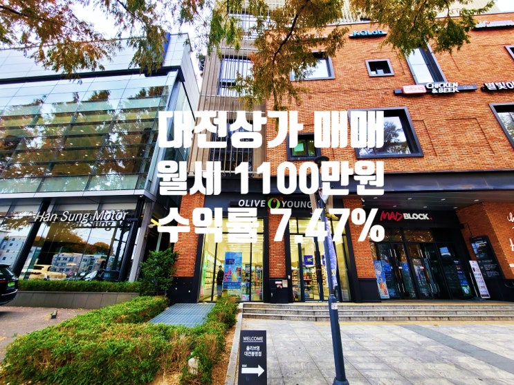  올리브영 장기 임차중 대전 유성구 봉명동 충남대 대로변 상가 매매