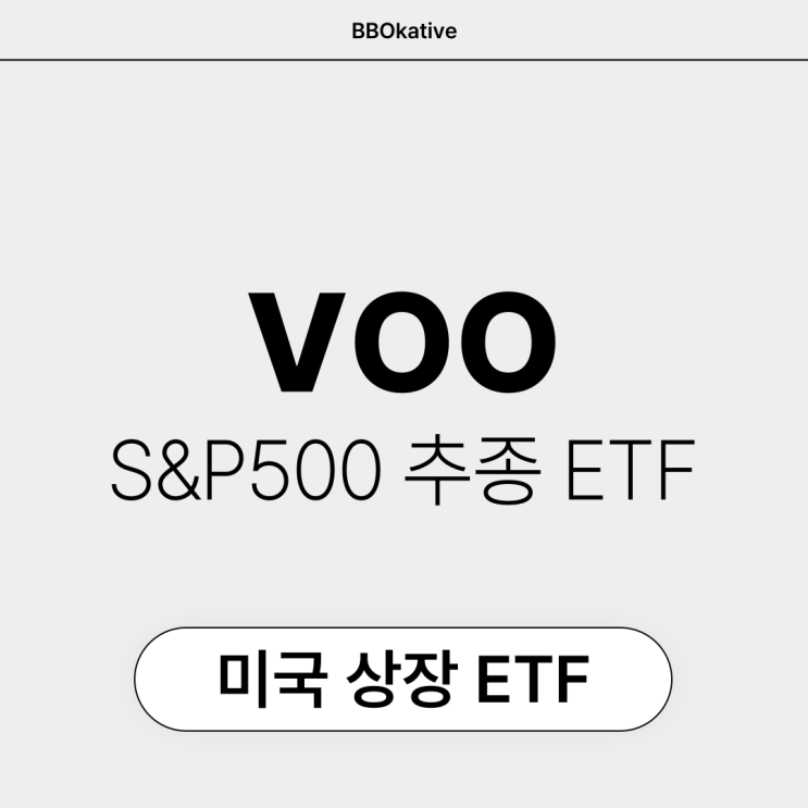  VOO 모으기 미국 S&P500 ETF