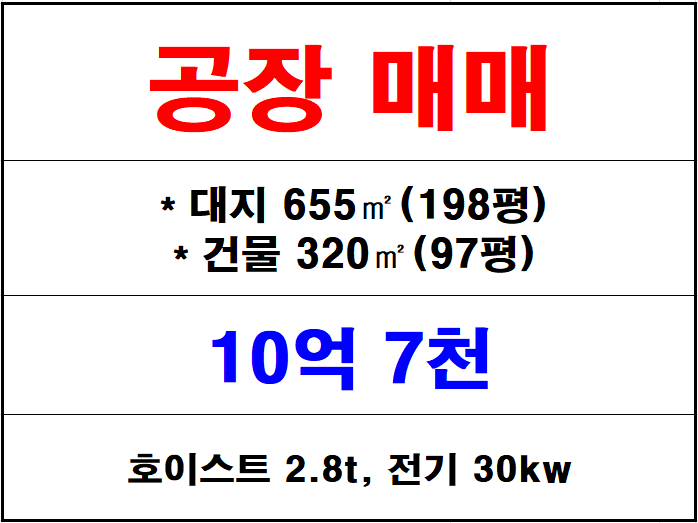  칠산공장매매, 김해 화목동 교통 좋은 공장 매매