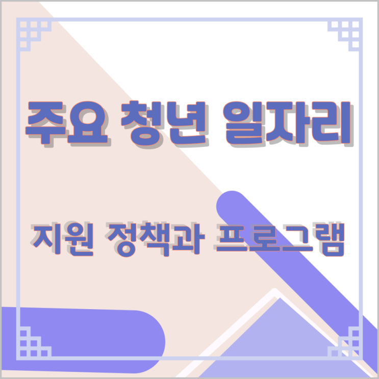 주요 청년 일자리 지원 정책과 프로그램 주요 청년 일자리 지원 정책과 프로그램