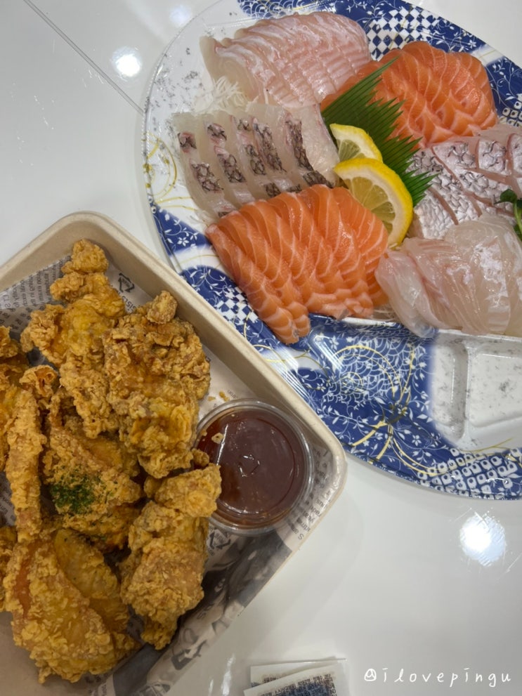  롯데마트 영종도점 마감세일 시간 치킨 초밥 회 꼬치 후기