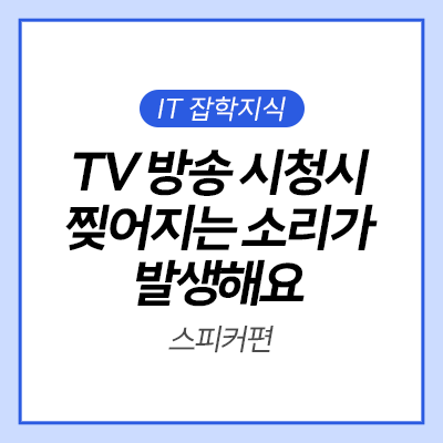  [IT 잡학사전] TV에서 방송 시청 시 찢어지는 소리가 발생해요