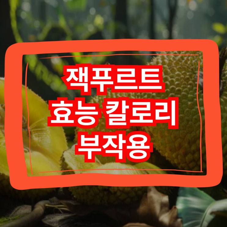  잭푸르트 효능 칼로리 부작용까지 총정리
