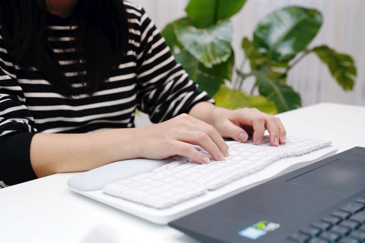  인체공학 블루투스 키보드, 로지텍 Wave Keys 작업효율 정말 좋네요!