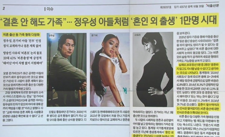 <b>정우성</b> 혼외자 논란과 <b>나경원</b> <b>등록동거혼</b> 제안, 새로운... 