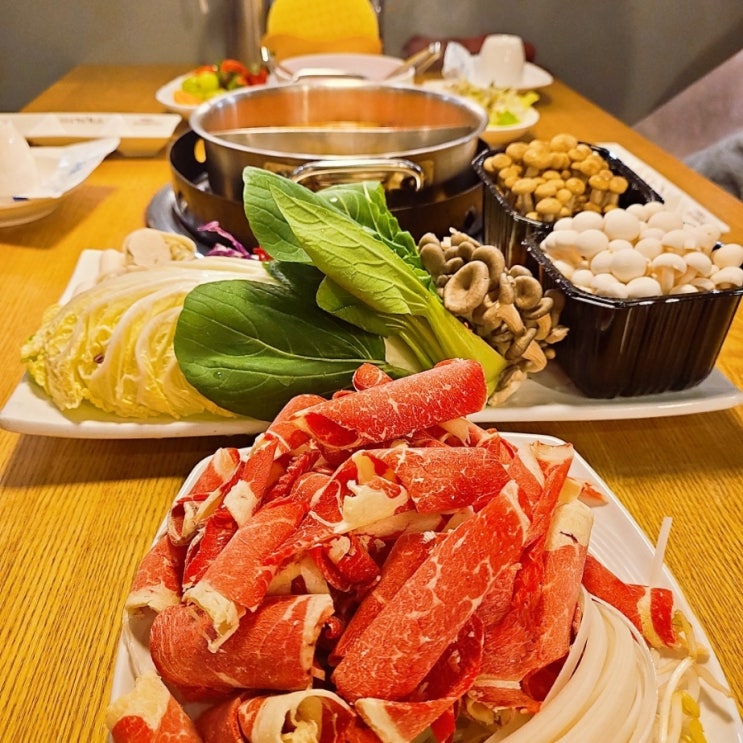 광주 동천동 맛집 꽃마름 항암버섯 샤브샤브 샐러드바