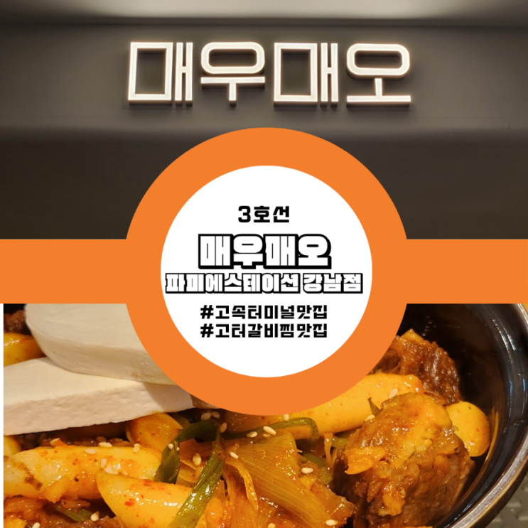  고속터미널 맛집 매운 갈비찜 추천 매우매오 파미에스테이션 강남점 후기 가볼만한곳