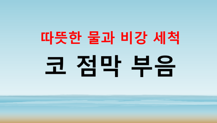  코점막부음 따뜻한물과 비강세척