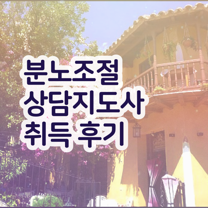  40대여자자격증 , 분노조절상담지도사 직장과 병행하며 준비하는 후기