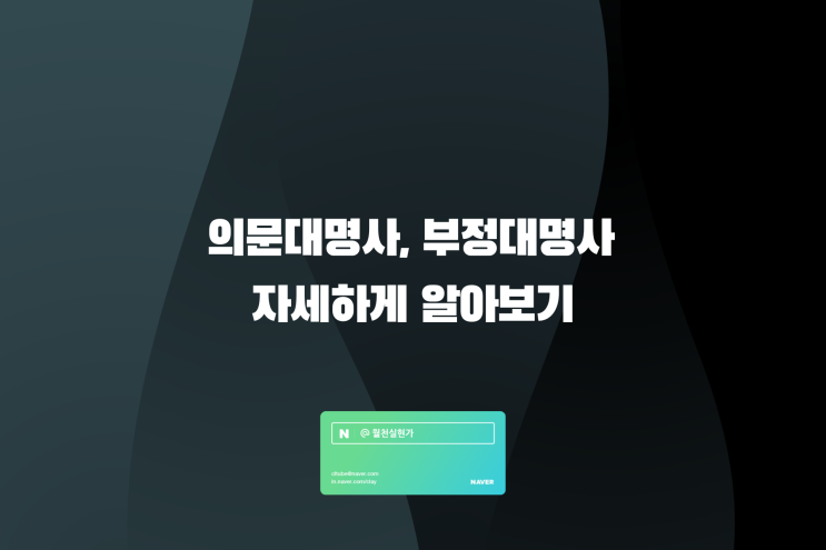 의문대명사, 부정대명사 자세하게 알아보기
