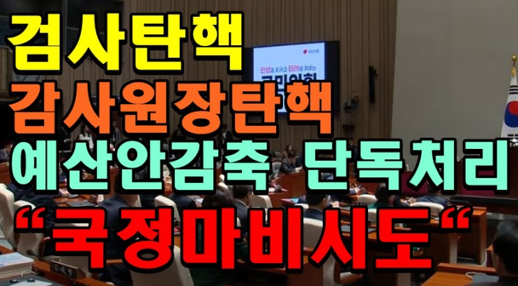 국민의힘 "민주당 검사,감사원장탄핵, <b>예산안</b>축소"강력 비판