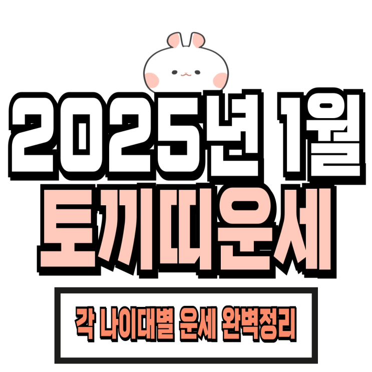  2025년 1월 토끼띠 운세 (99년생, 87년생, 75년생, 63년생)
