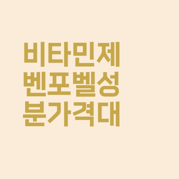  벤포벨S 비타민 B군 성분과 가격 정리했습니다