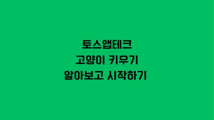  토스 앱테크인 고양이 키우기 알아보고 시작하기