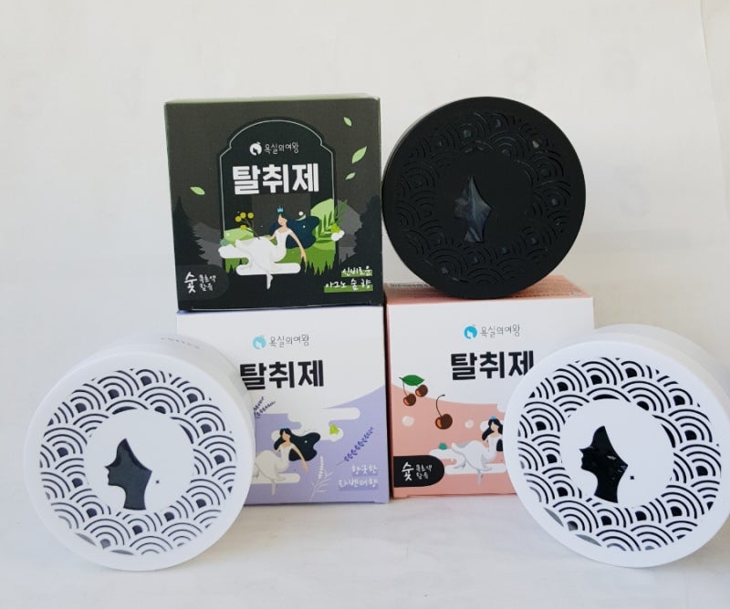 욕실의 여왕 고체 탈취제 12개(블랙체리4개+라벤더4개+아그노숲4개)