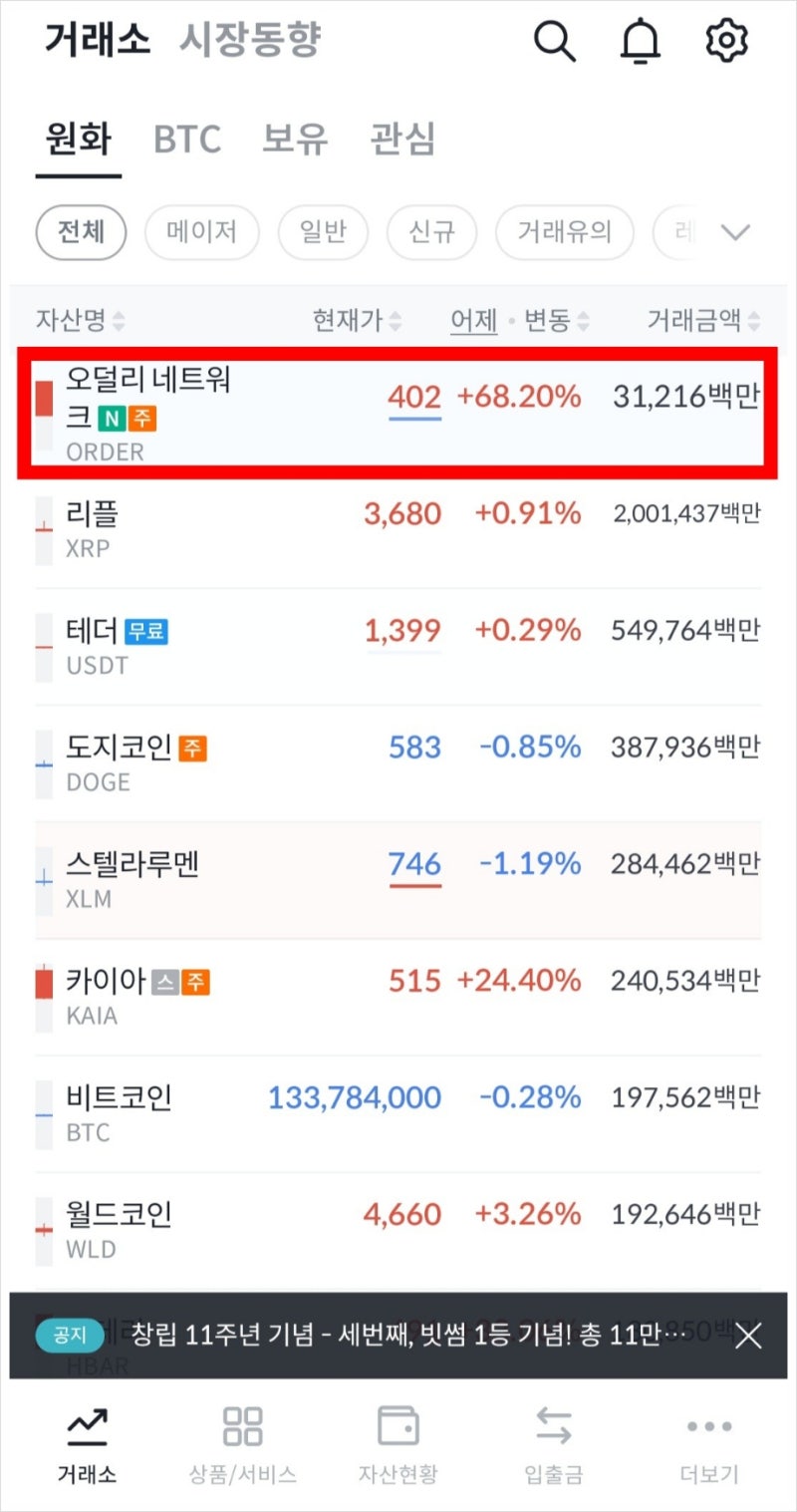 빗썸 에어드랍 오덜리네트워크_12월 빗썸 에어드랍 지급일 입고 일정 : 네이버 블로그