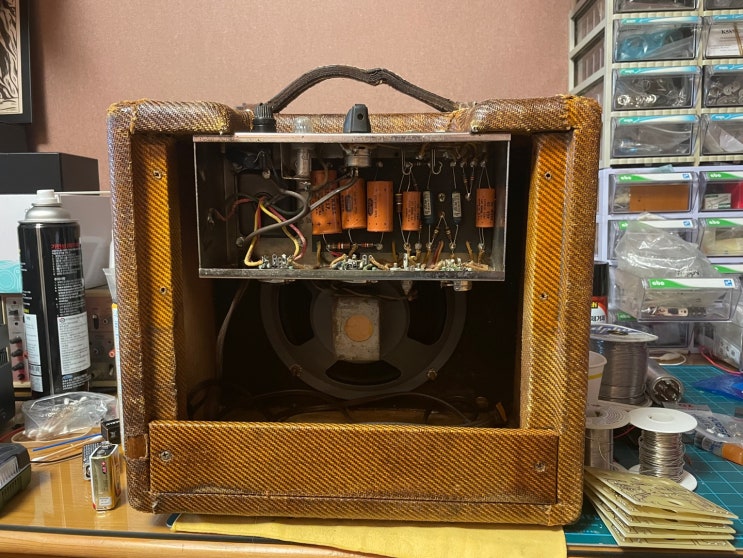  1962 Fender 5F1 Tweed Champ 오리지널 펜더 트위드 챔프 복원수리 (겸 제작기 2편 완성편)