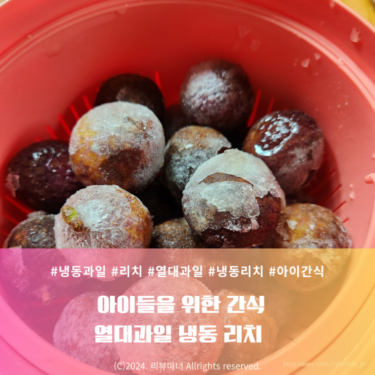  열대과일 냉동 리치. 아이들을 위한 간식