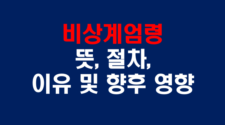  비상계엄뜻 비상계엄절차 및 향후 영향 완벽정리 현재상황업데이트