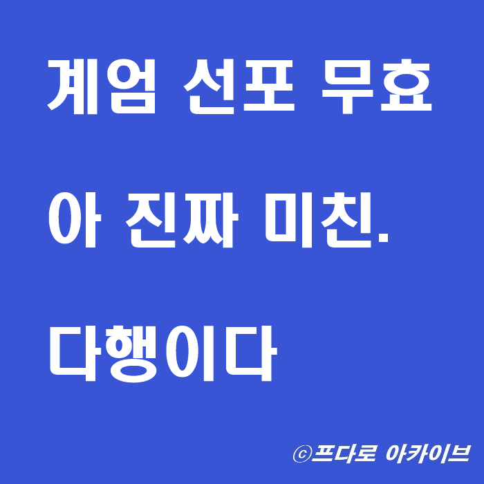  계엄 선포 무효. 아 진짜 미친. + 이제 탄핵인가?