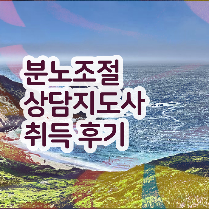  40대남자자격증 , 분노조절상담지도사 쉽게 준비했던 후기