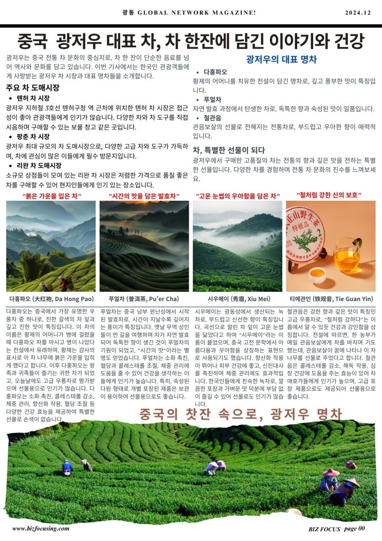  중국 광저우 대표 차(Tea), 차 한잔에 담긴 이야기와 건강