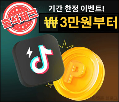  틱톡라이트 출석 체크(현금 30,000원이상)_12.05~