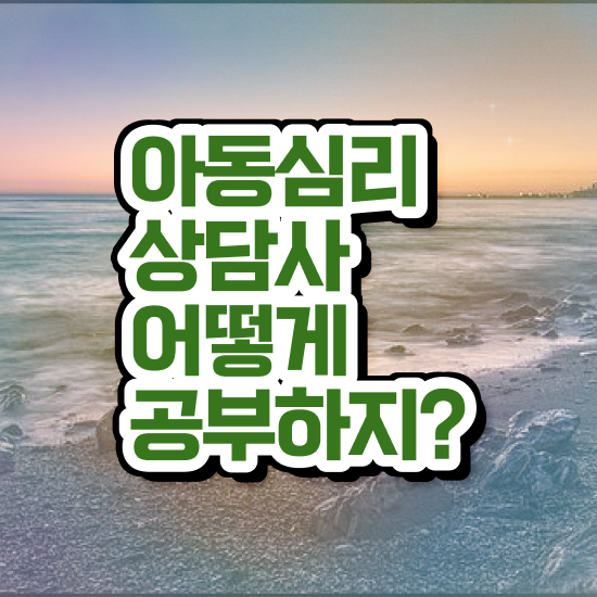  , 아동심리상담사 자격증 합격한 전략 정보 가득