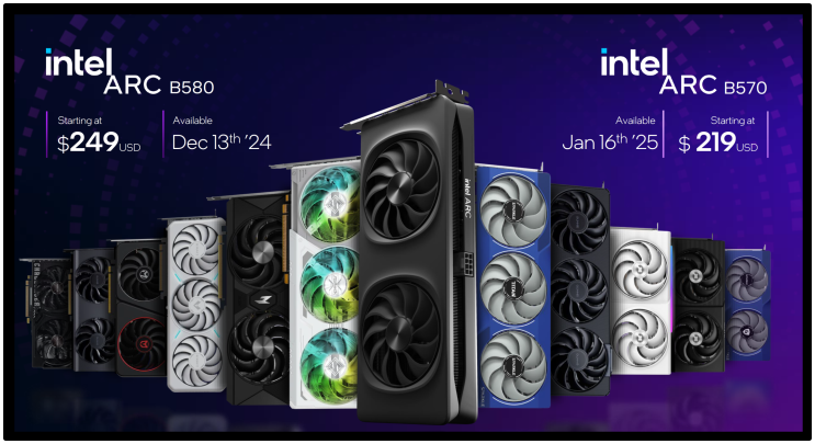  인텔 Arc B580 12GB 및 B570 10GB “배틀메이지” GPU 출시