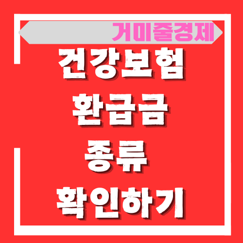  국민건강보험 환급금 종류 및 조회, 신청 방법 간단 정리