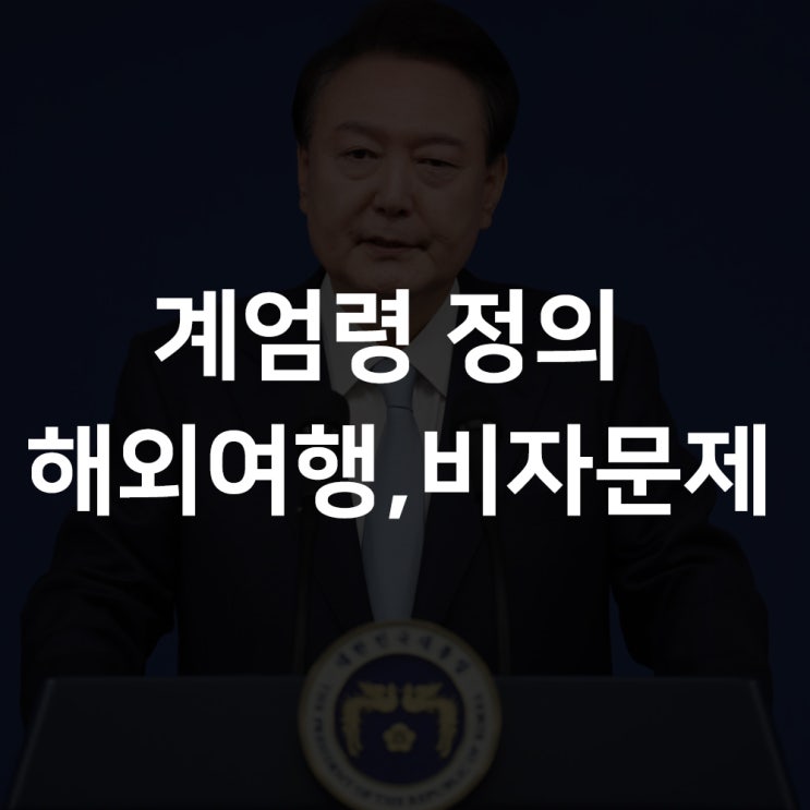  계엄령 발생 시 해외여행 및 비자는 어떻게될까