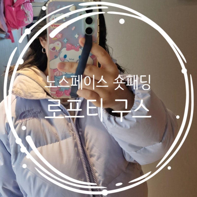 노스페이스 로프티 구스다운 라일락 구매후기 여성숏패딩