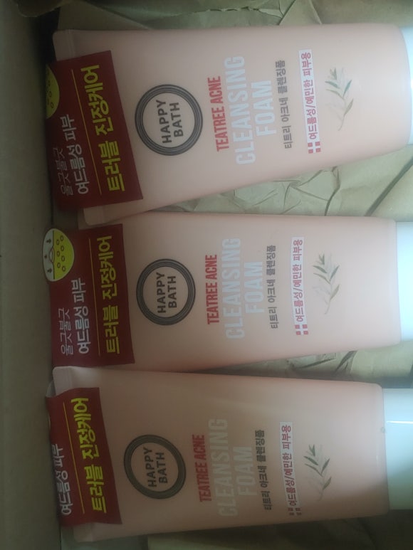  해피바스 폼클렌징 티트리 아크네 여드름성 예민한 피부용