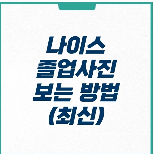  나이스 졸업사진 보는 법 최신 1분 컷