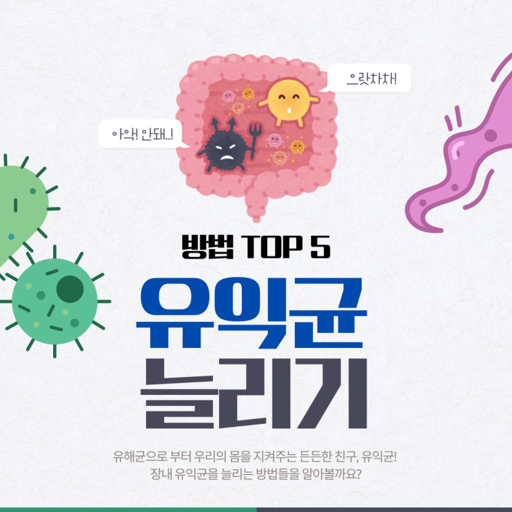  장 내 유익균 늘리는 방법 TOP5