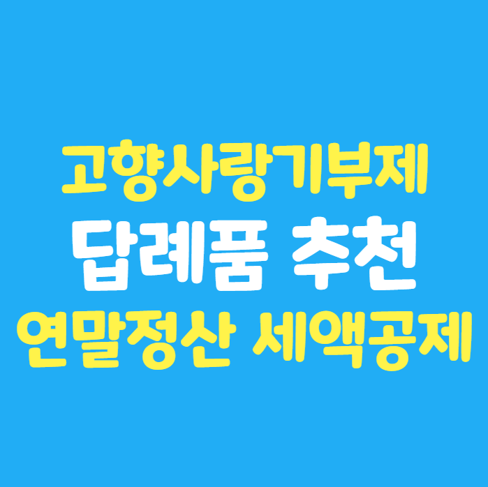  연말정산 준비 절세 추천 꿀팁 : 고향사랑기부제 세액공제 & 답례품 13만원 챙기기!