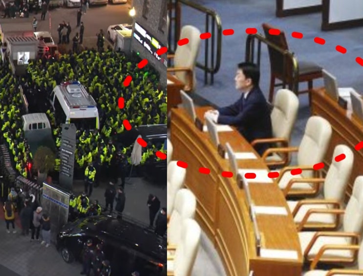 윤석열 <b>탄핵</b>안 <b>표결</b> 국힘 <b>의원</b>... 안철수, 김상욱, <b>김예지</b>, 당사)
