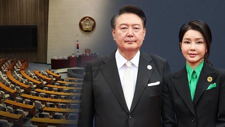 특검법' <b>표결</b>! <b>윤대통령 탄핵</b> 위기 김건희가 최대 주역"