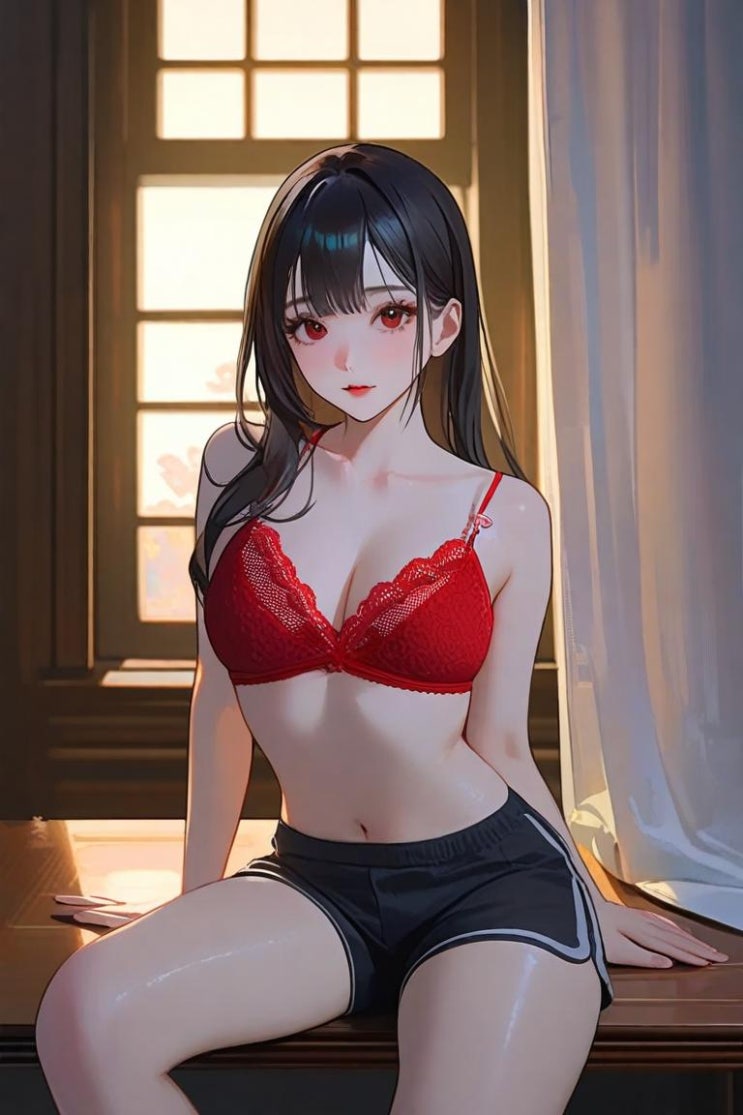  AI로 뽑은 "어두운 방 안의 우아한 여성" 일러스트