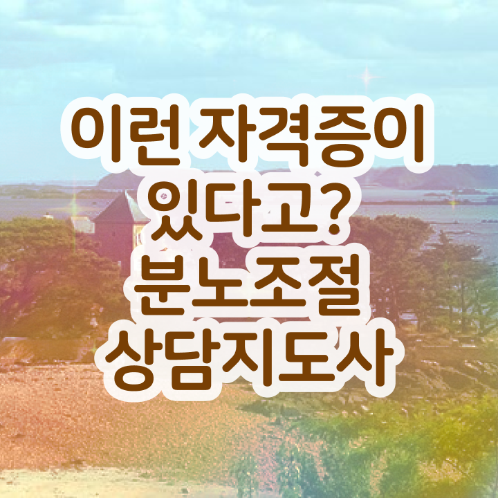  분노조절장애치료법 분노조절상담지도사자격증 합격 후기 및 향후 전망