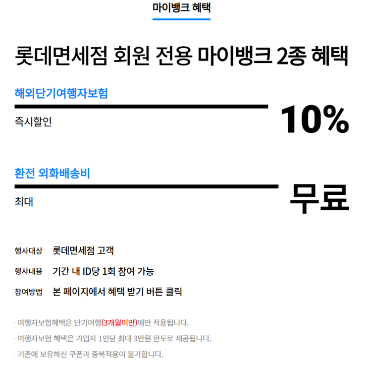  단기 여행자보험 '마이뱅크' 10% 할인쿠폰 무료로 받아서 내돈내산한 후기